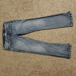 Silver McKenzie Slim Boot Cut White Stitching  Jeans